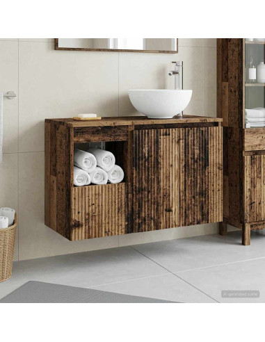 Set di mobili per il bagno 2 pz Legno antico