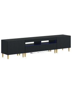 Mobile TV LED a 5 pezzi ARNHEM Nero Legno ingegnerizzato
