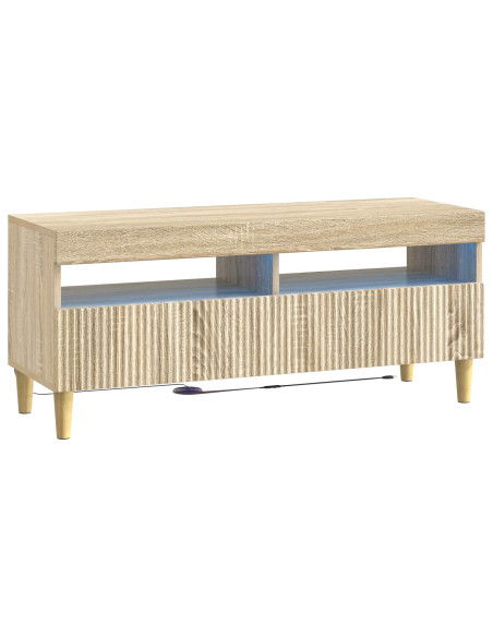 Mobile TV LED a 5 pezzi Rovere Sonoma Legno ingegnerizzato