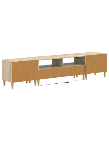 Mobile TV LED a 5 pezzi Rovere Sonoma Legno ingegnerizzato