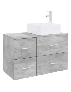 Set di mobili per il bagno 2 pz Grigio Cemento 2