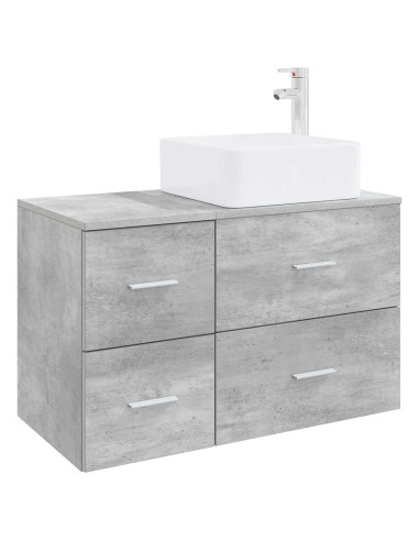 Set di mobili per il bagno 2 pz Grigio Cemento