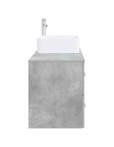 Set di mobili per il bagno 2 pz Grigio Cemento