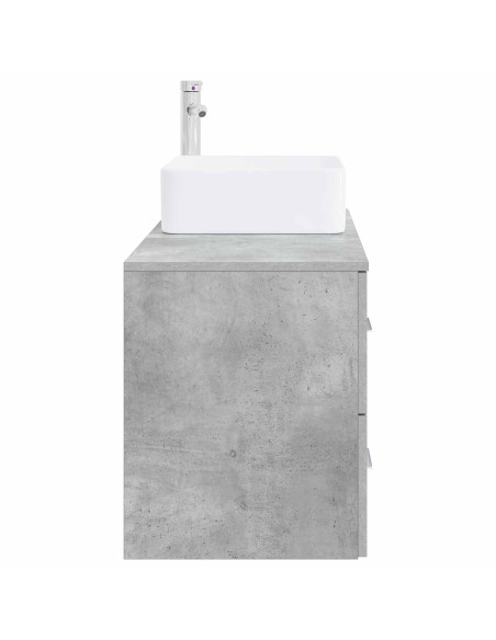 Set di mobili per il bagno 2 pz Grigio Cemento