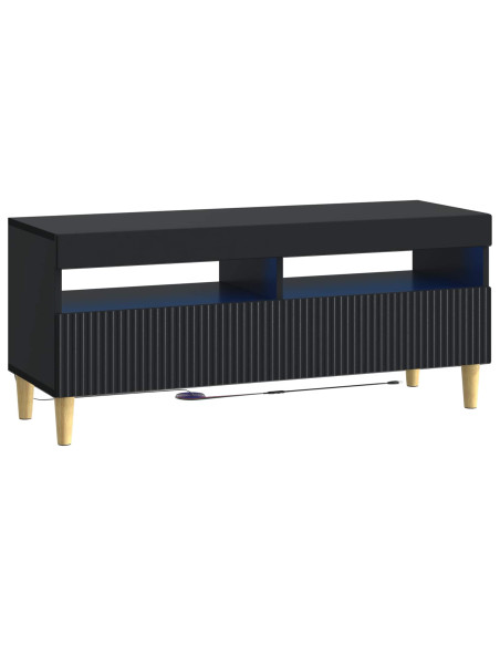 Mobile TV LED a 5 pezzi ARNHEM Nero Legno ingegnerizzato