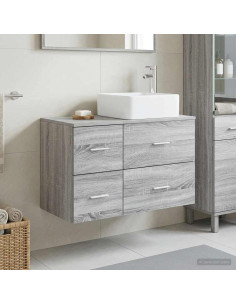 Set di mobili per il bagno 2 pz Sonoma grigio