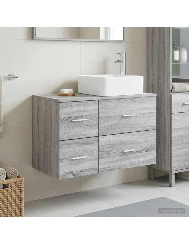 Set di mobili per il bagno 2 pz Sonoma grigio