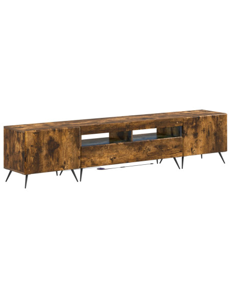 Mobile TV LED a 5 pezzi Rovere Fumo Legno ingegnerizzato