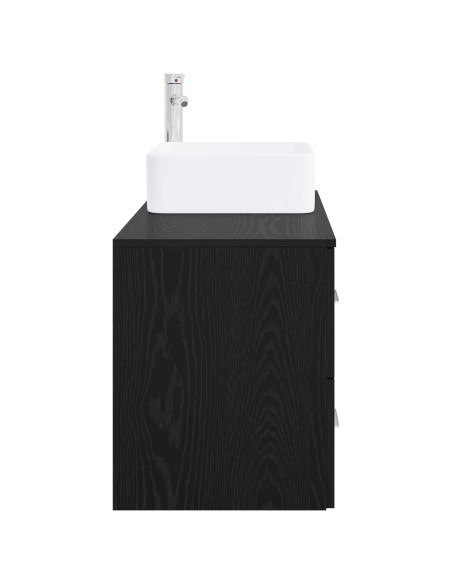Set di mobili per il bagno 2 pz Rovere Nero