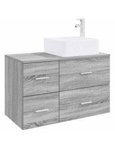 Set di mobili per il bagno 2 pz Sonoma grigio 2