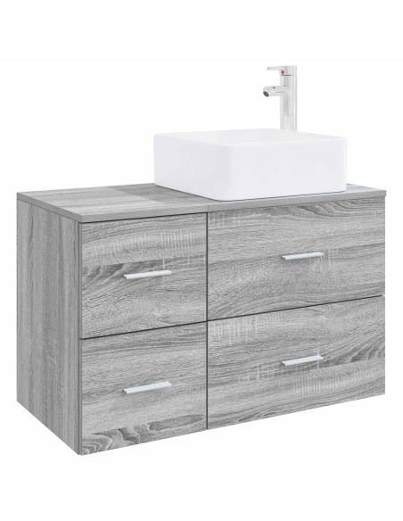 Set di mobili per il bagno 2 pz Sonoma grigio