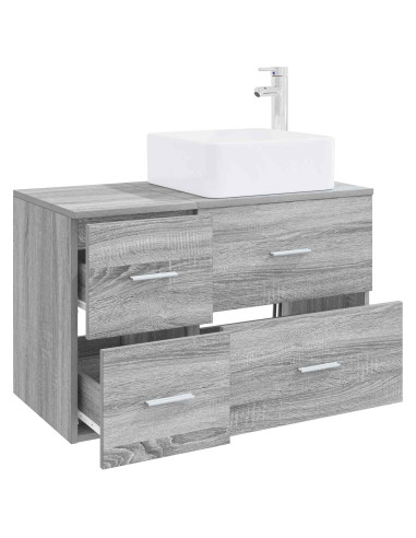 Set di mobili per il bagno 2 pz Sonoma grigio