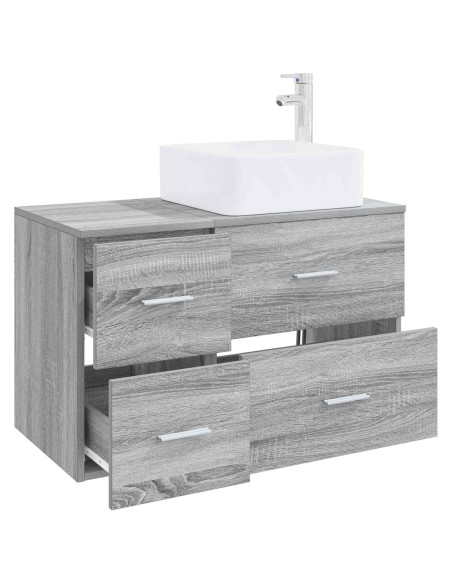 Set di mobili per il bagno 2 pz Sonoma grigio