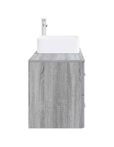 Set di mobili per il bagno 2 pz Sonoma grigio