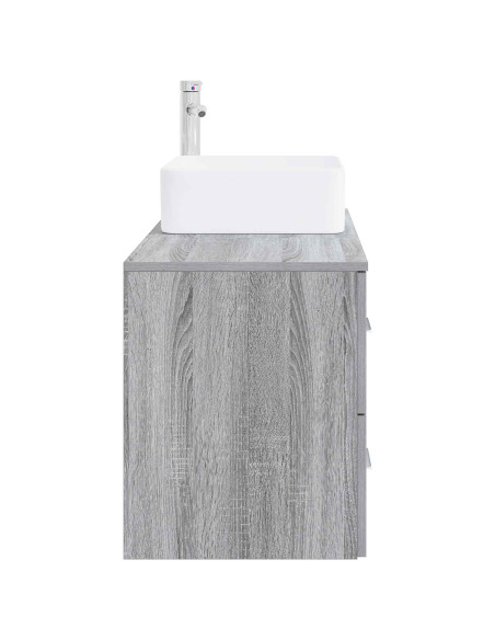 Set di mobili per il bagno 2 pz Sonoma grigio