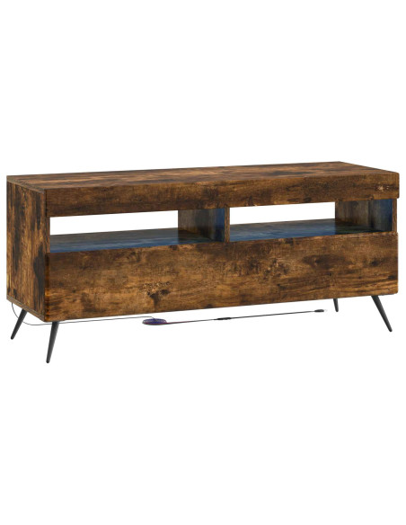 Mobile TV LED a 5 pezzi Rovere Fumo Legno ingegnerizzato