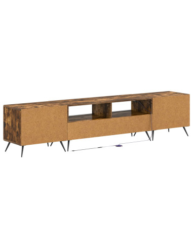 Mobile TV LED a 5 pezzi Rovere Fumo Legno ingegnerizzato
