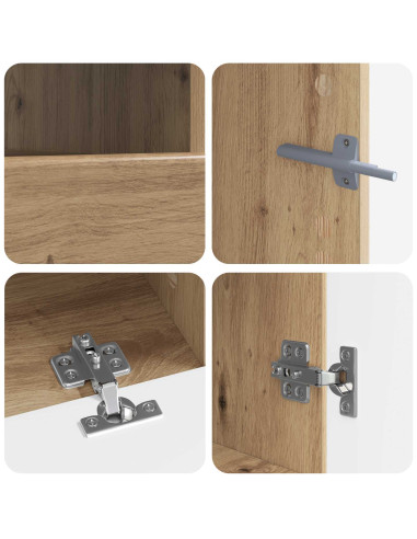 Mobile TV LED a 5 pezzi Rovere Artigianale Legno ingegnerizzato