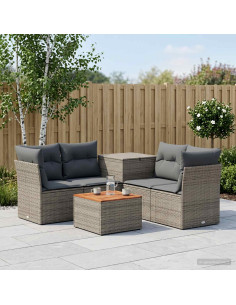Set di divani 6 pz Grigio e Grigio Scuro