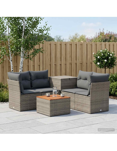 Set di divani 6 pz Grigio e Grigio Scuro