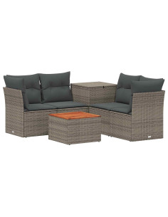 Set di divani 6 pz Grigio e Grigio Scuro 2