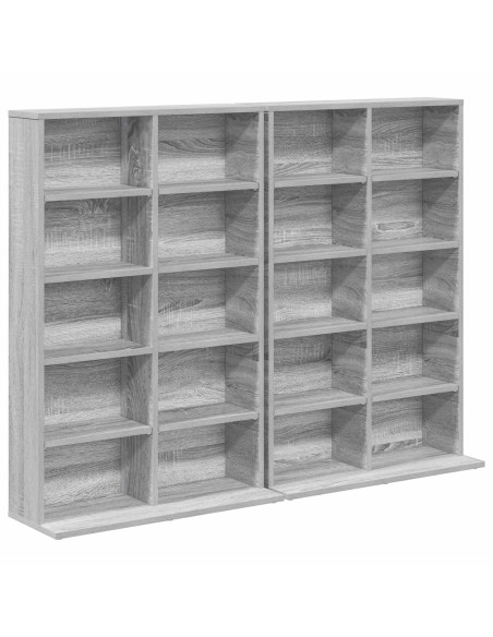 Mobile per CD 2 pz Sonoma grigio 65 x 23,5 x 97,5 cm