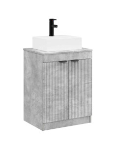 Set di mobili per il bagno Grigio Cemento Legno ingegnerizzato 2