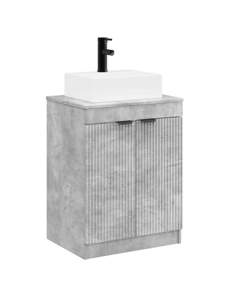Set di mobili per il bagno Grigio Cemento Legno ingegnerizzato