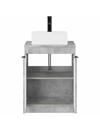 Set di mobili per il bagno Grigio Cemento Legno ingegnerizzato
