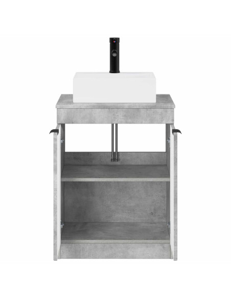 Set di mobili per il bagno Grigio Cemento Legno ingegnerizzato