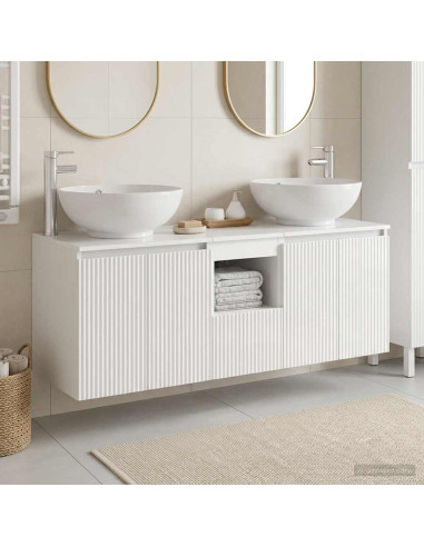 Set di Armadi da Bagno 3 pz Bianco Lucido 49,5 x 44,5 x 65 cm