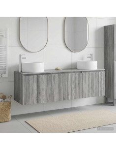 Set di Armadi da Bagno 3 pz Sonoma grigio 49,5 x 44,5 x 66 cm