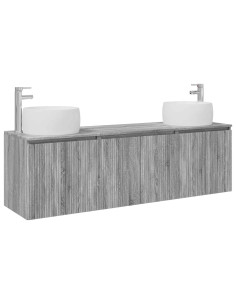 Set di Armadi da Bagno 3 pz Sonoma grigio 49,5 x 44,5 x 66 cm 2