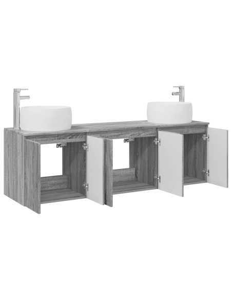 Set di Armadi da Bagno 3 pz Sonoma grigio 49,5 x 44,5 x 66 cm
