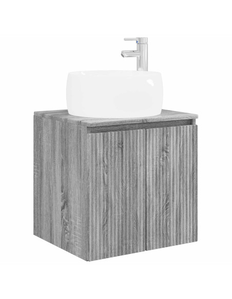 Set di Armadi da Bagno 3 pz Sonoma grigio 49,5 x 44,5 x 66 cm