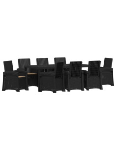 Set da Pranzo per Giardino 9 pz Antracite e Tortora PP 2