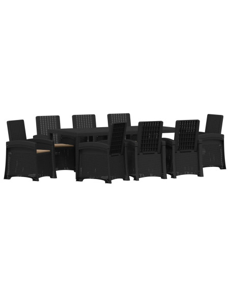 Set da Pranzo per Giardino 9 pz Antracite e Tortora PP