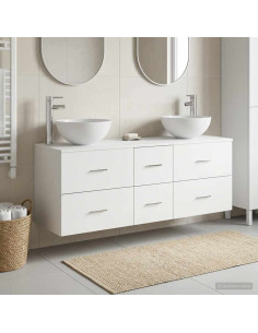 Set di Armadi da Bagno 3 pz Bianco 49,5 x 35 x 63 cm