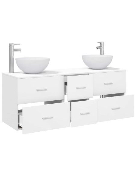 Set di Armadi da Bagno 3 pz Bianco 49,5 x 35 x 63 cm
