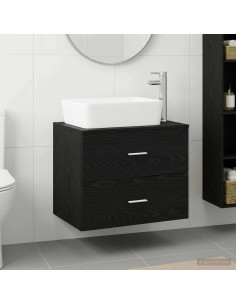 Set di mobili per il bagno Rovere Nero Legno ingegnerizzato