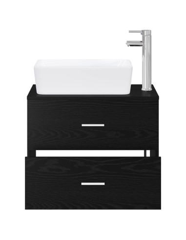 Set di mobili per il bagno Rovere Nero Legno ingegnerizzato