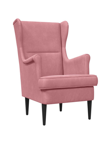 Poltrona con Ottomano 2 pz Rosa Velluto