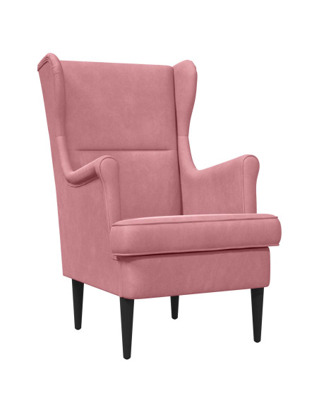 Poltrona con Ottomano 2 pz Rosa Velluto