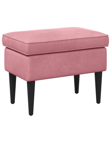 Poltrona con Ottomano 2 pz Rosa Velluto