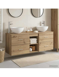 Set di Armadi da Bagno 3 pz Rovere Artigianale