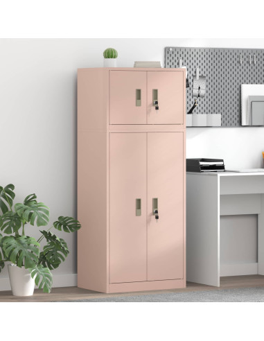 Armadio 2 pz Rosa 60 x 40 x 145 cm Acciaio Bloccabile