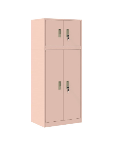 Armadio 2 pz Rosa 60 x 40 x 145 cm Acciaio Bloccabile