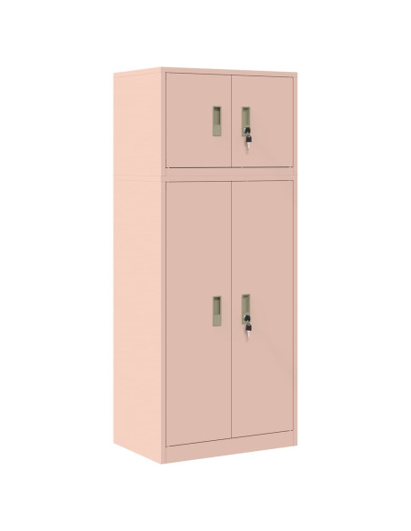 Armadio 2 pz Rosa 60 x 40 x 145 cm Acciaio Bloccabile