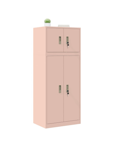 Armadio 2 pz Rosa 60 x 40 x 145 cm Acciaio Bloccabile