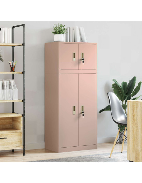Armadio 2 pz Rosa 60 x 40 x 145 cm Acciaio Bloccabile